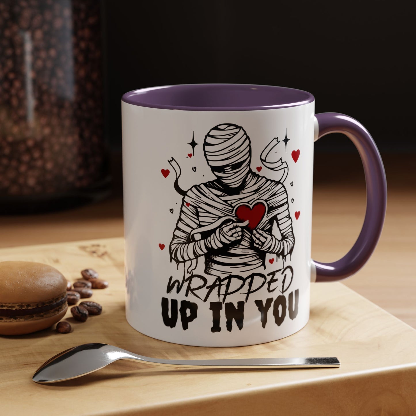 Wrapped Up In You Coffee Mug — Romantic Mummy Heart Accent Mug (11/15oz)