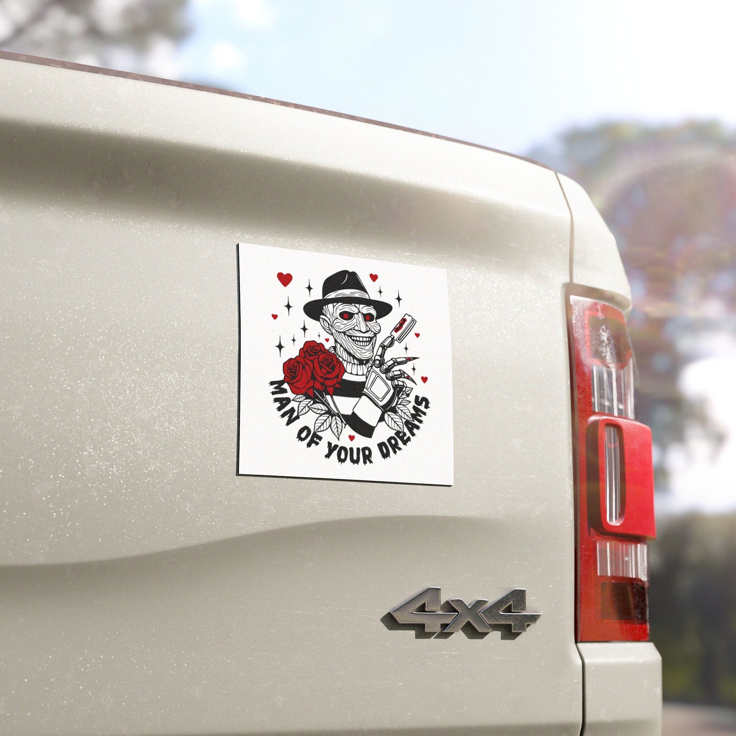 "Man of Your Dreams" Freddy Horror Valentine Car Magnet