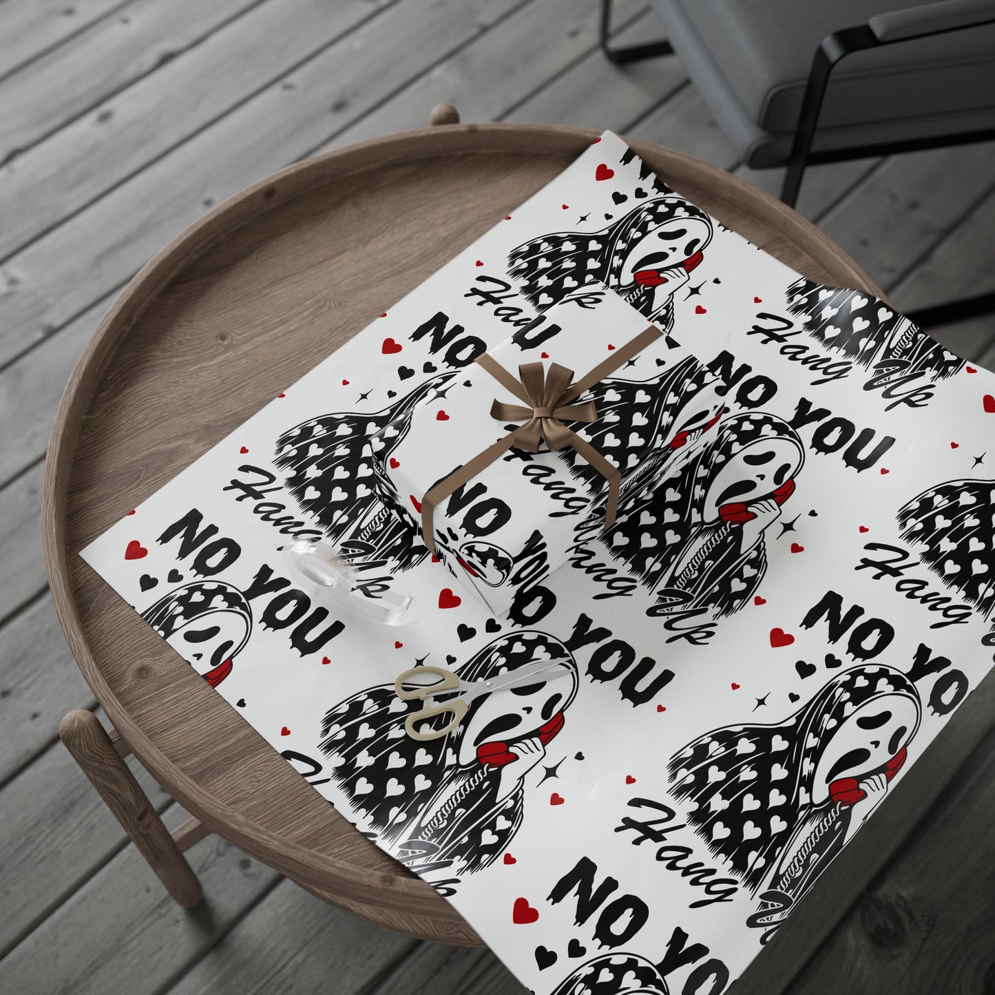 Scream Mask 'No You. Hang Up' Wrapping Paper – Horror Valentine Gift Wrap