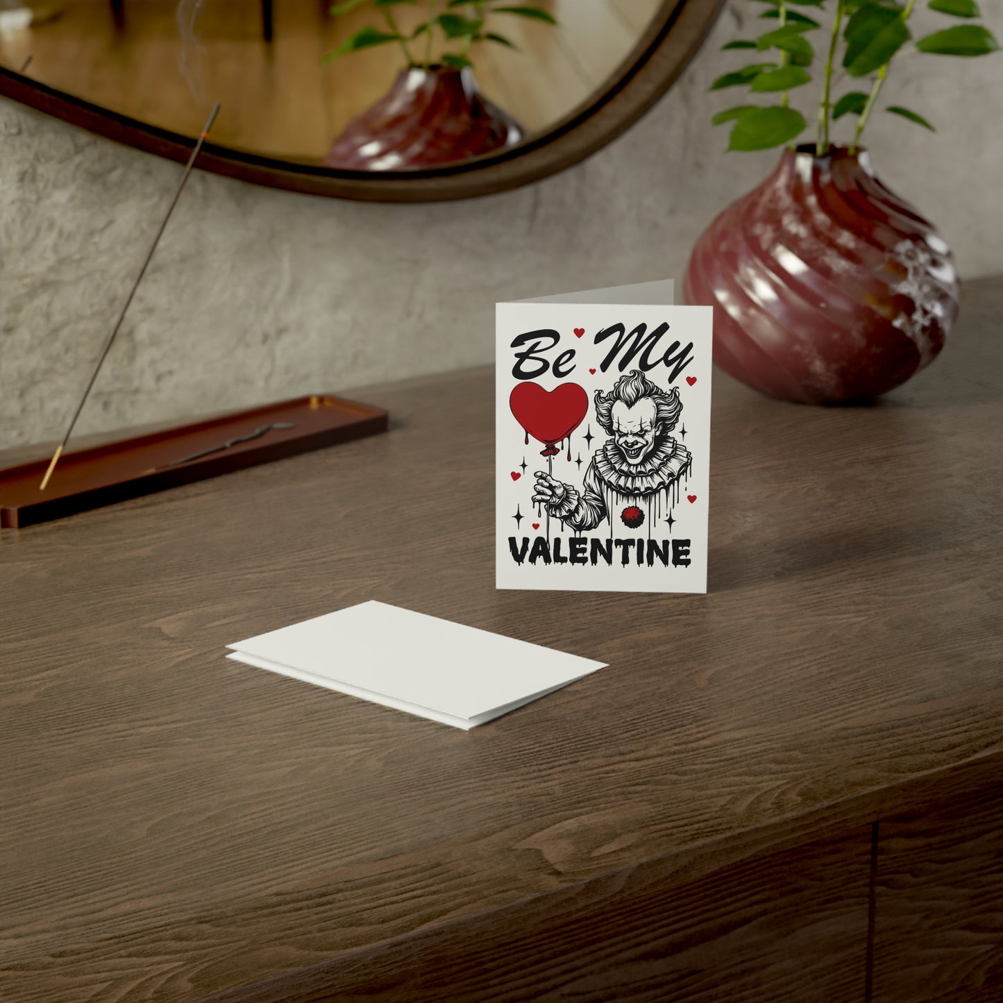 Creepy Clown "Be My Valentine" Greeting Card