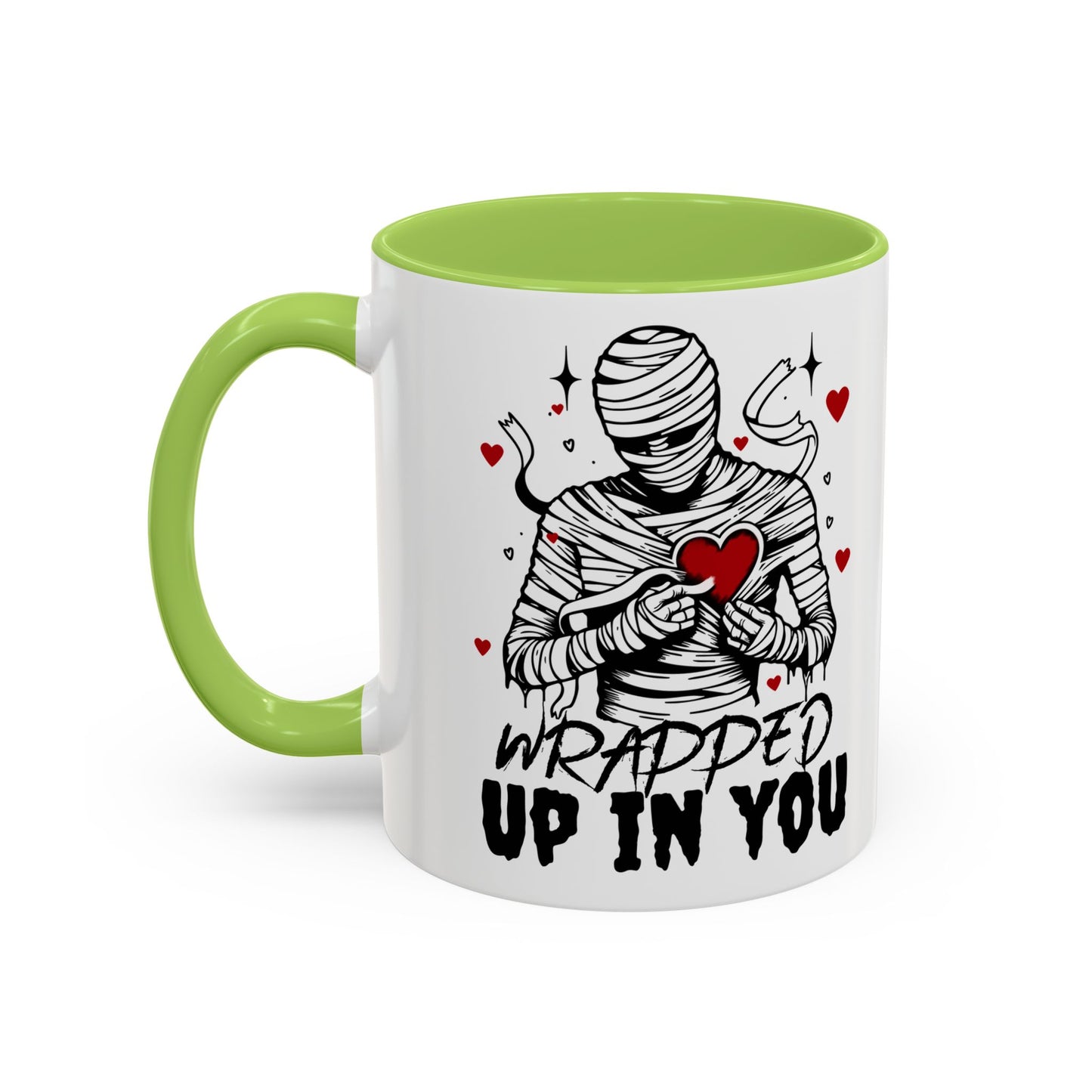 Wrapped Up In You Coffee Mug — Romantic Mummy Heart Accent Mug (11/15oz)