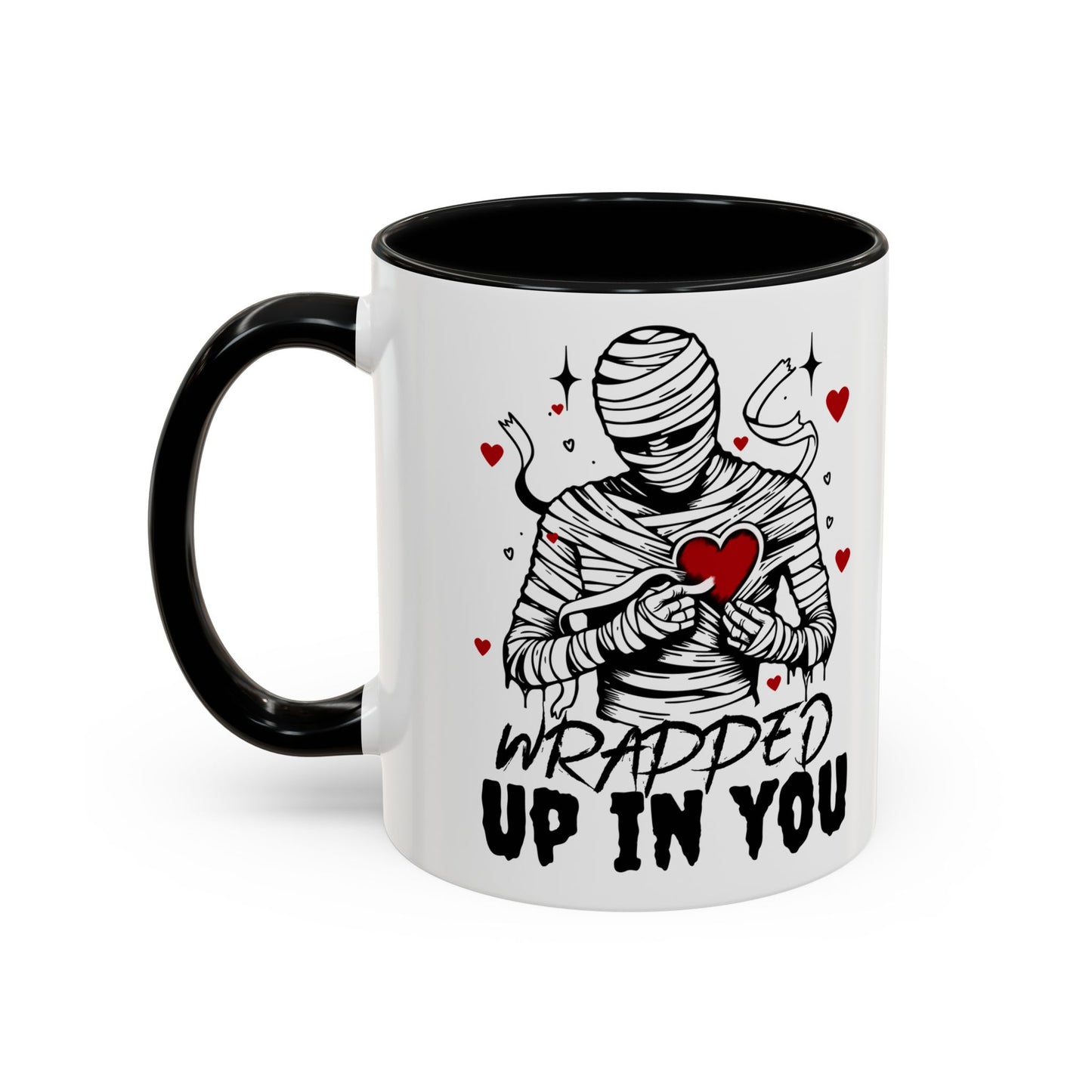 Wrapped Up In You Coffee Mug — Romantic Mummy Heart Accent Mug (11/15oz)