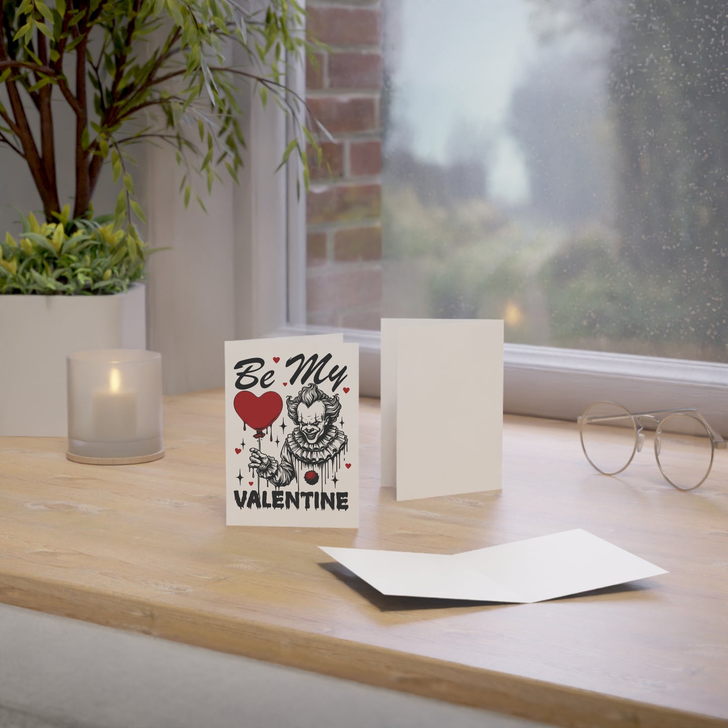 Creepy Clown "Be My Valentine" Greeting Card