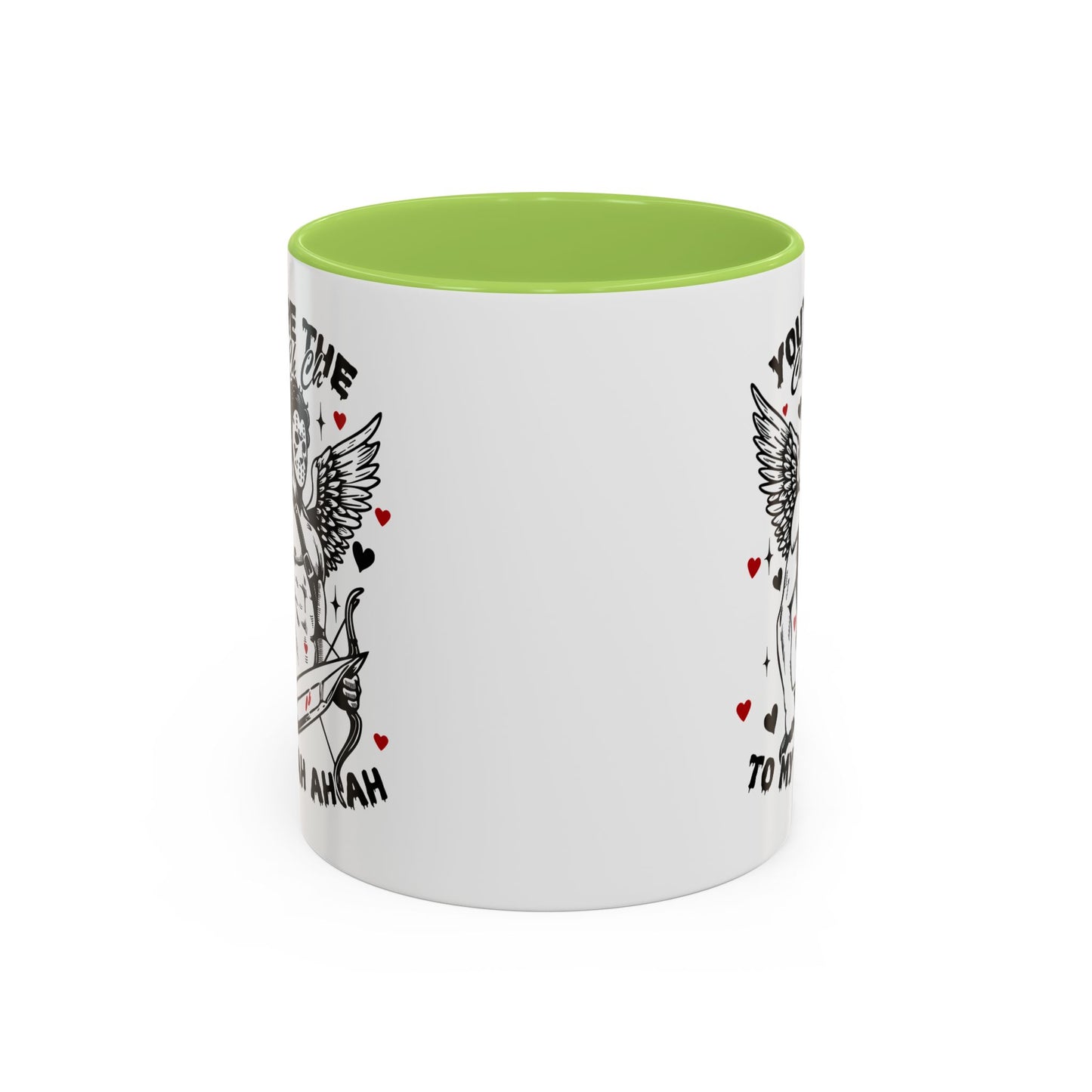 Cupid Jason Mask Coffee Mug — "You're the One to My Ah Ah Ah" Accent Mug