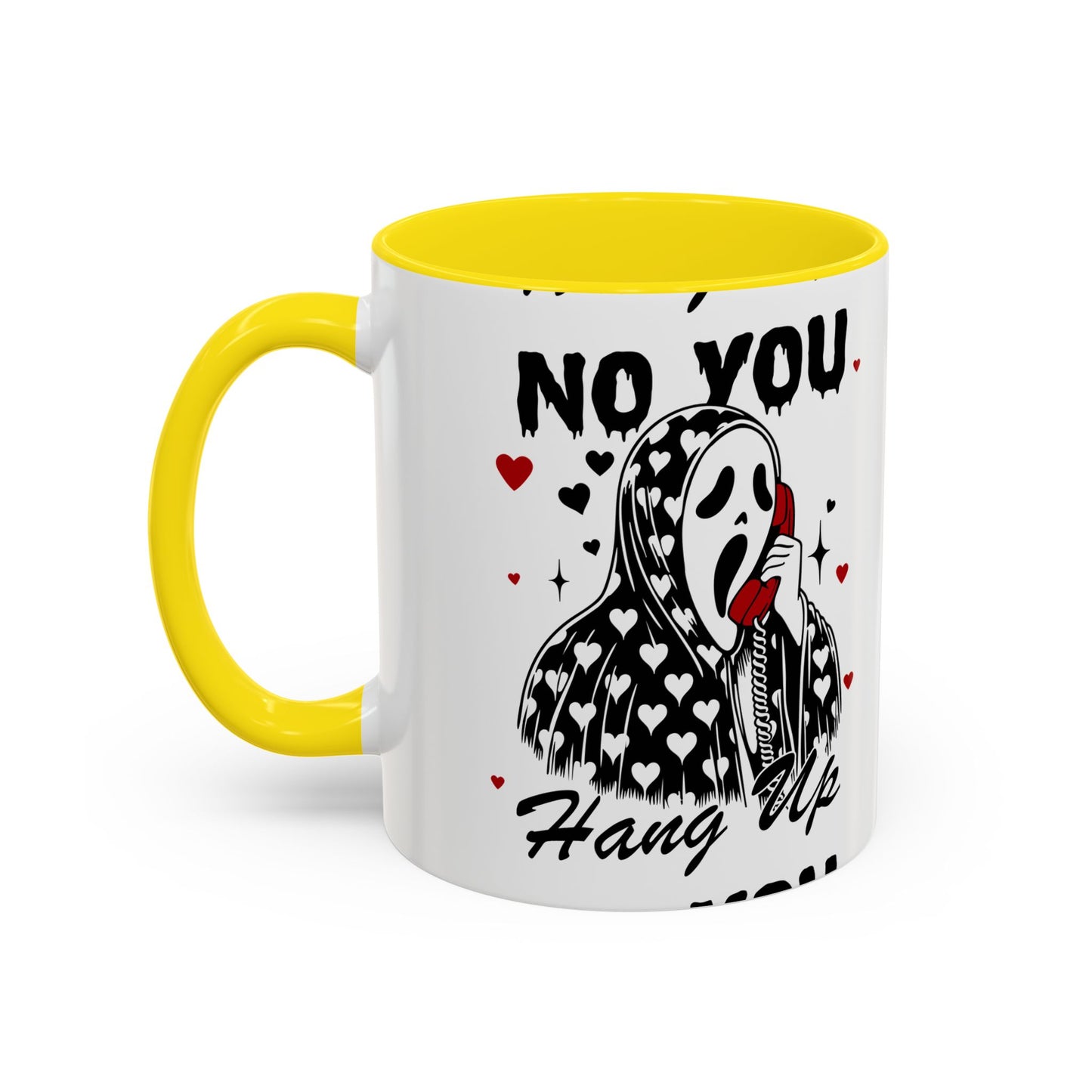 Coffee Mug — "No You Hang Up" Scream Mask Gothic Heart Accent Mug (11/15oz)