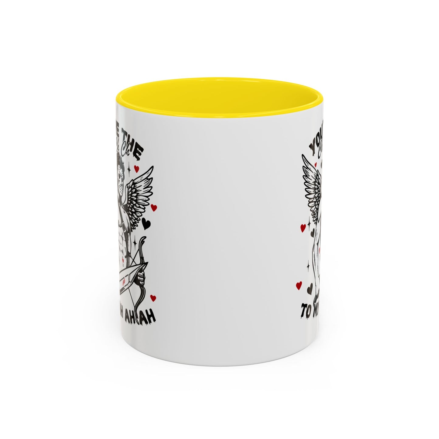 Cupid Jason Mask Coffee Mug — "You're the One to My Ah Ah Ah" Accent Mug