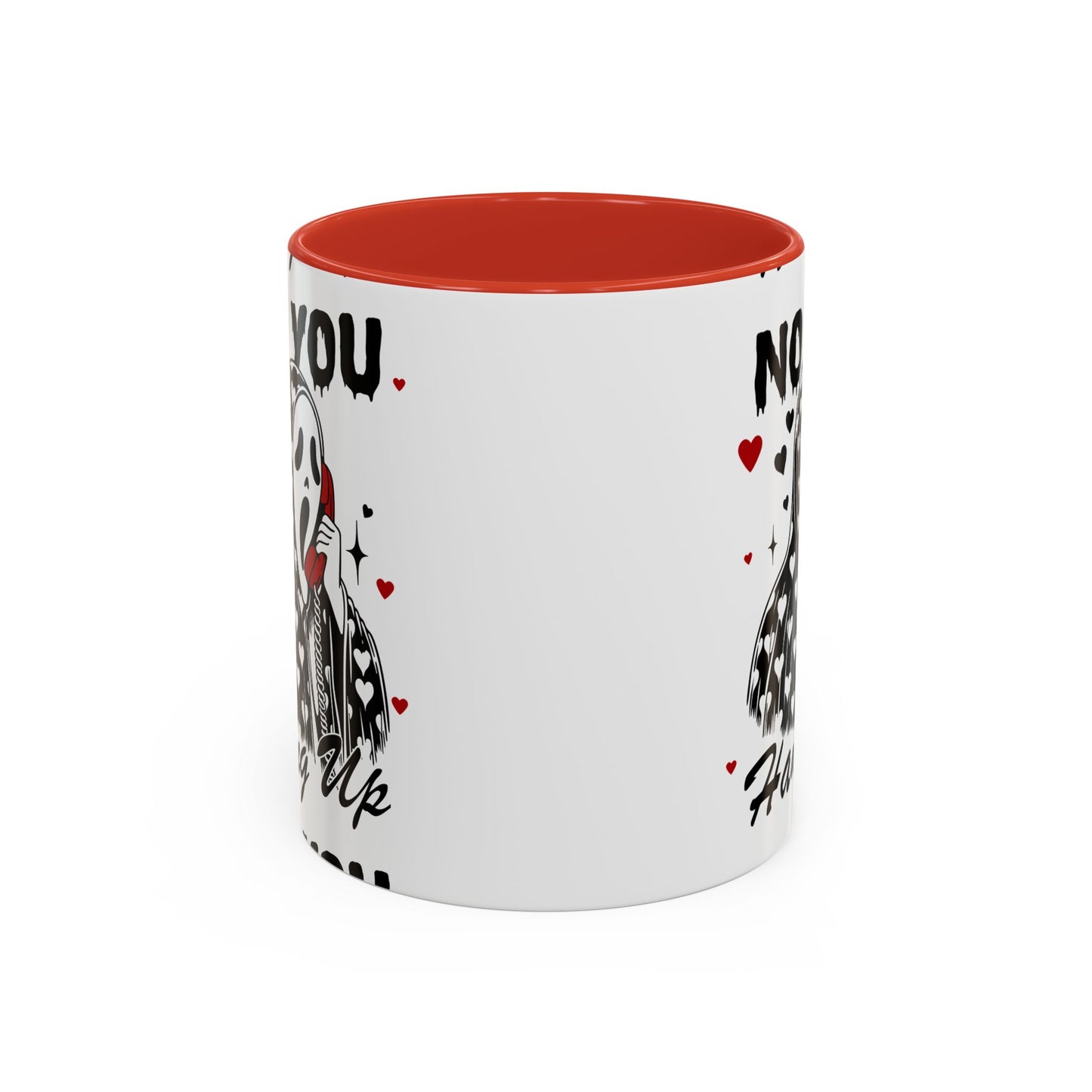 Coffee Mug — "No You Hang Up" Scream Mask Gothic Heart Accent Mug (11/15oz)