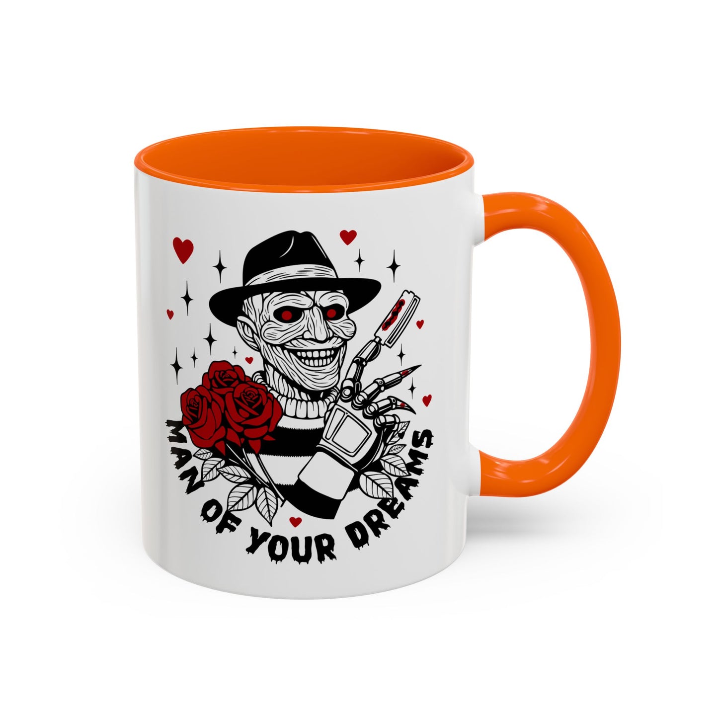 Man of Your Dreams Accent Coffee Mug — Horror Freddy-Inspired Skull with Rose (11/15oz)