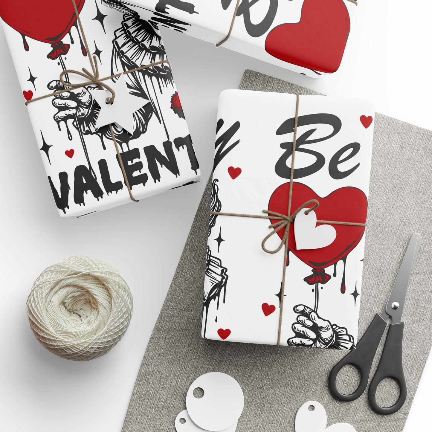 Be My Valentine Clown Wrapping Paper — Horror Valentine Gift Wrap