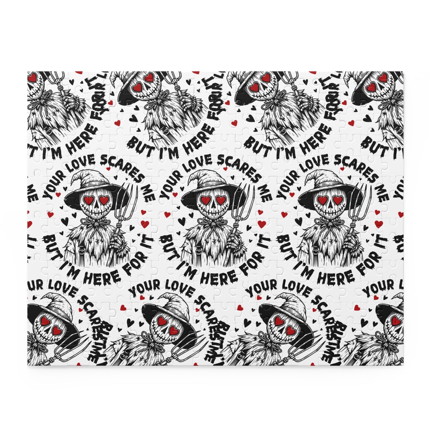 Scarecrow Love Pattern Puzzle — 'Your Love Scares Me But I’m Here For It' (120/252/500 pcs)