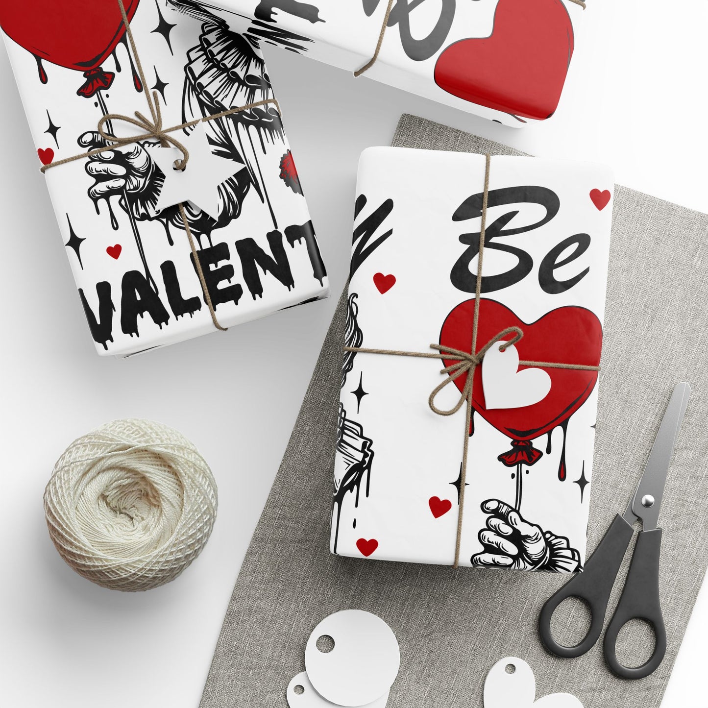 Be My Valentine Clown Wrapping Paper — Horror Valentine Gift Wrap