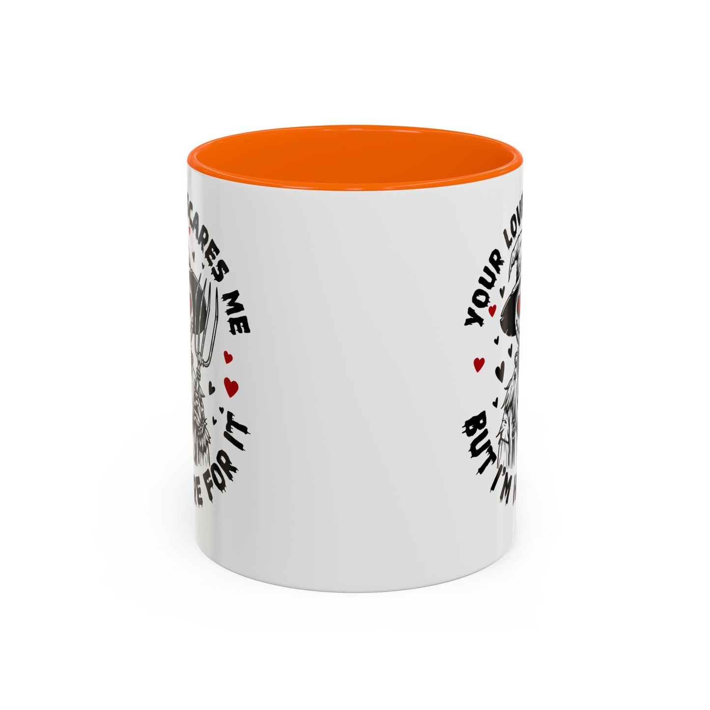 Scarecrow Love Accent Coffee Mug — "Your Love Scares Me But I'm Here For It"