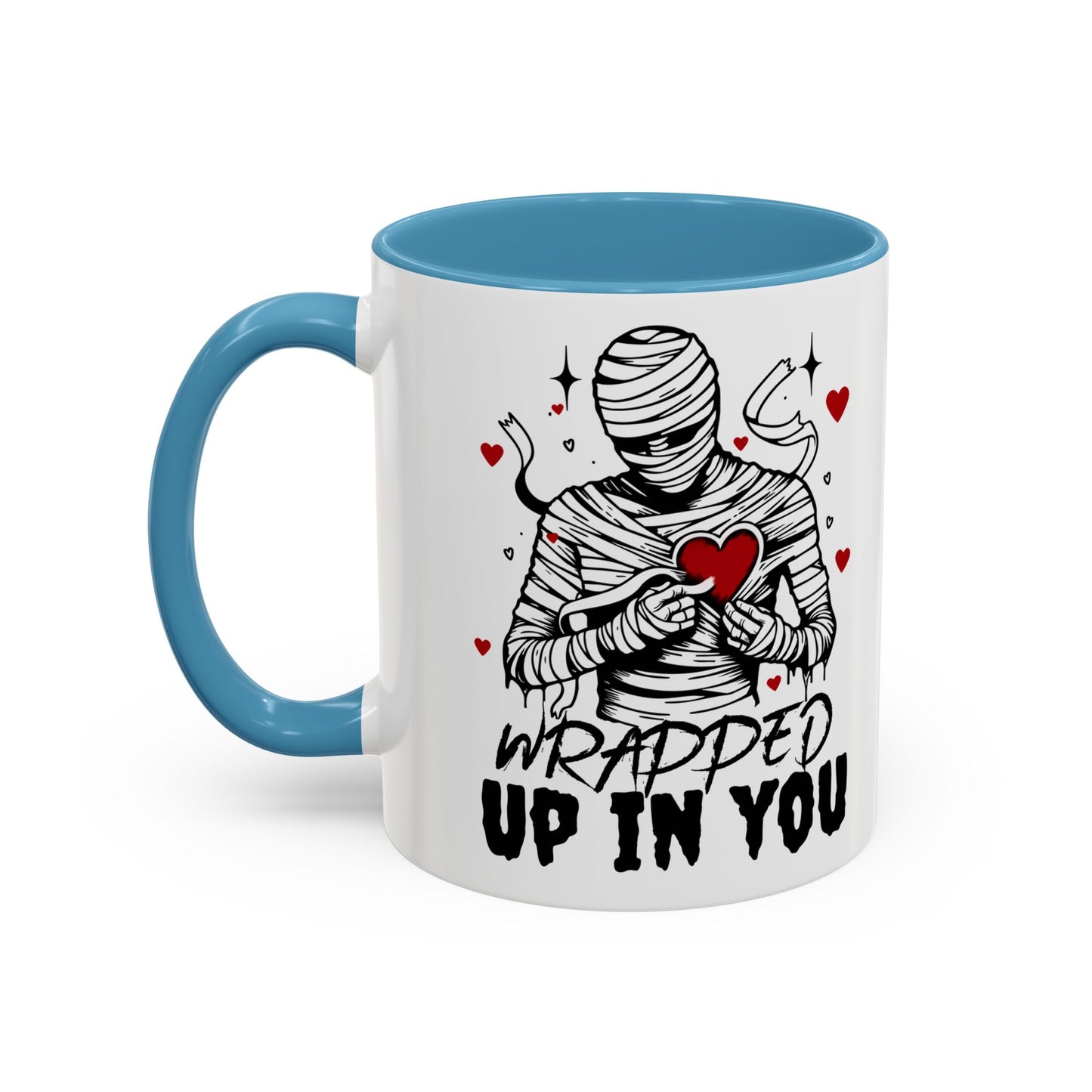 Wrapped Up In You Coffee Mug — Romantic Mummy Heart Accent Mug (11/15oz)