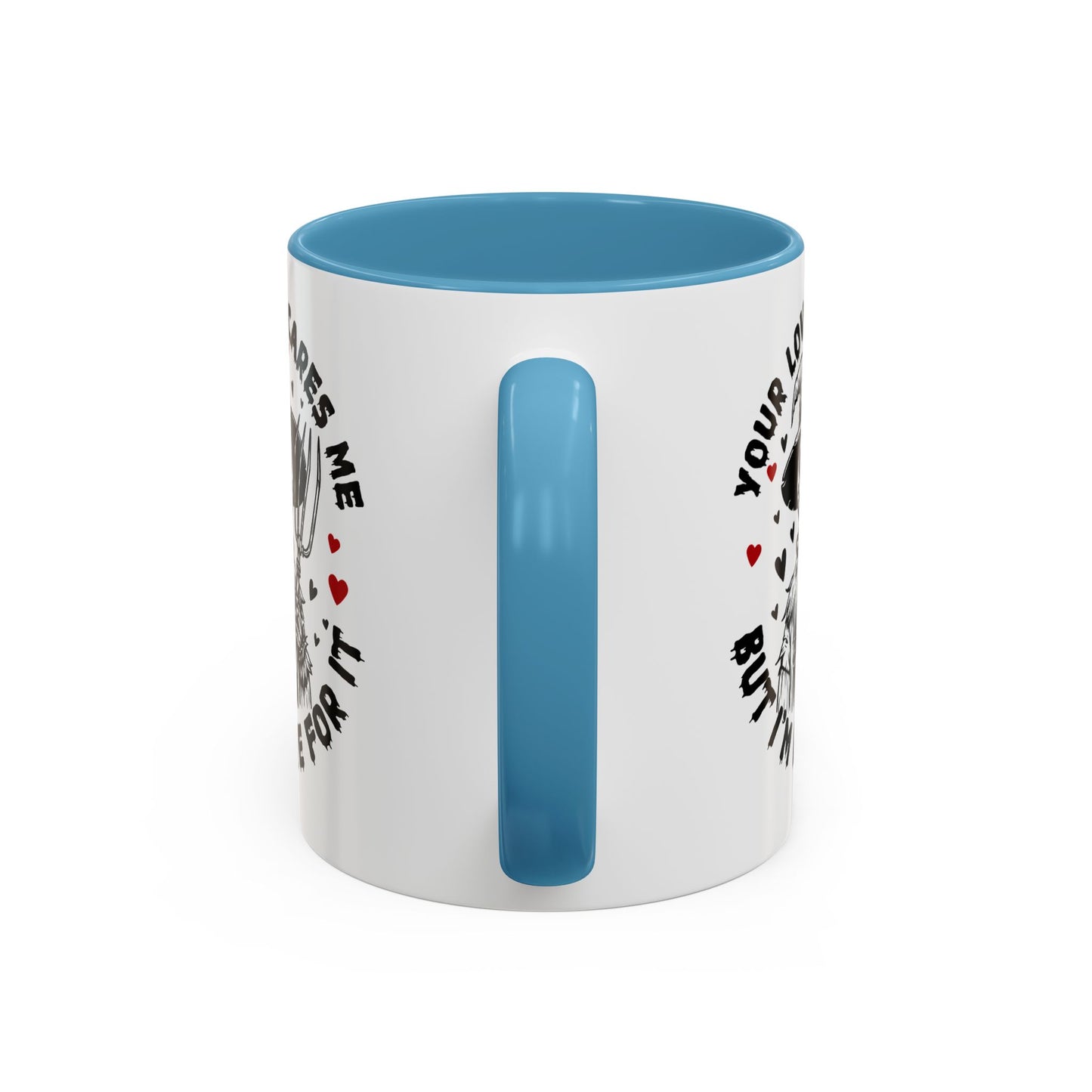 Scarecrow Love Accent Coffee Mug — "Your Love Scares Me But I'm Here For It"