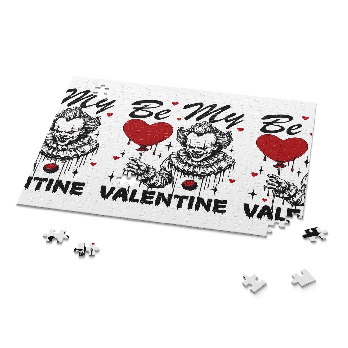 Horror Valentine Puzzle — 'Be My Valentine' Clown Heart Jigsaw (120/252/500 pcs)