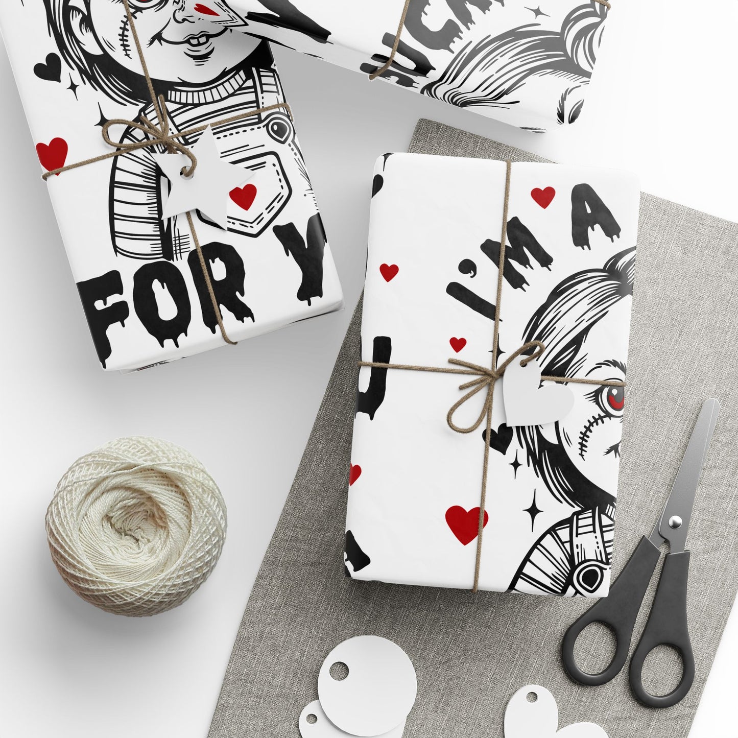 Valentine’s ‘I’m A Sucker For You’ Wrapping Paper — Cute Vampire Love Gift Wrap