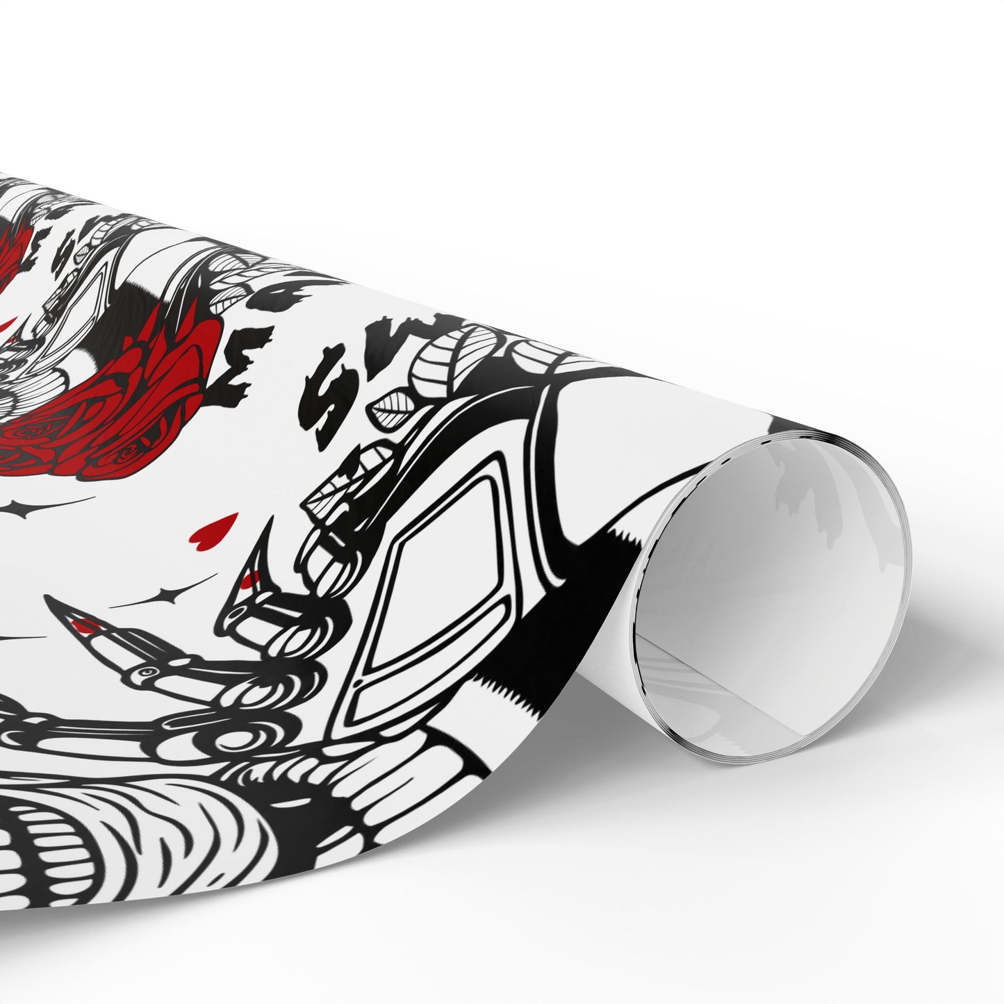 Skull & Rose Wrapping Paper - 'Man of Your Dreams' Gothic Valentine Gift Wrap
