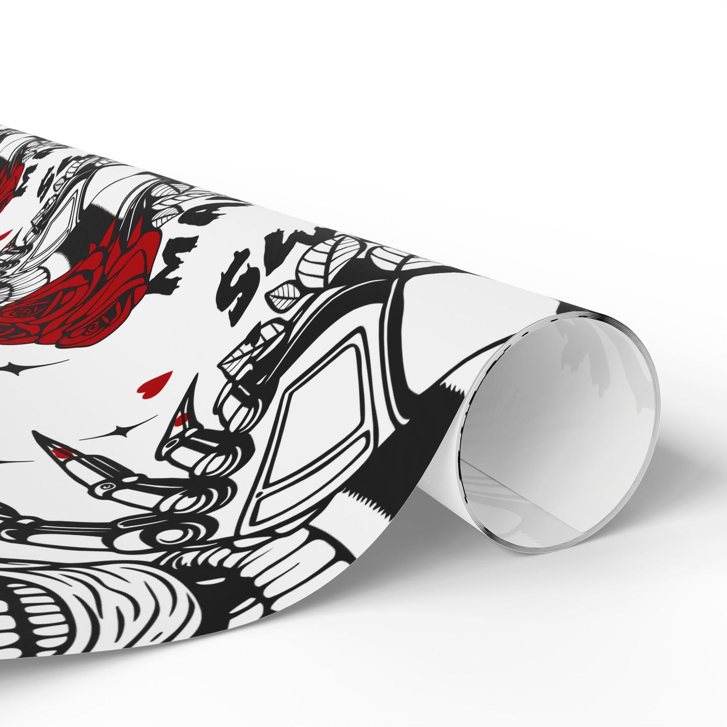 Skull & Rose Wrapping Paper - 'Man of Your Dreams' Gothic Valentine Gift Wrap