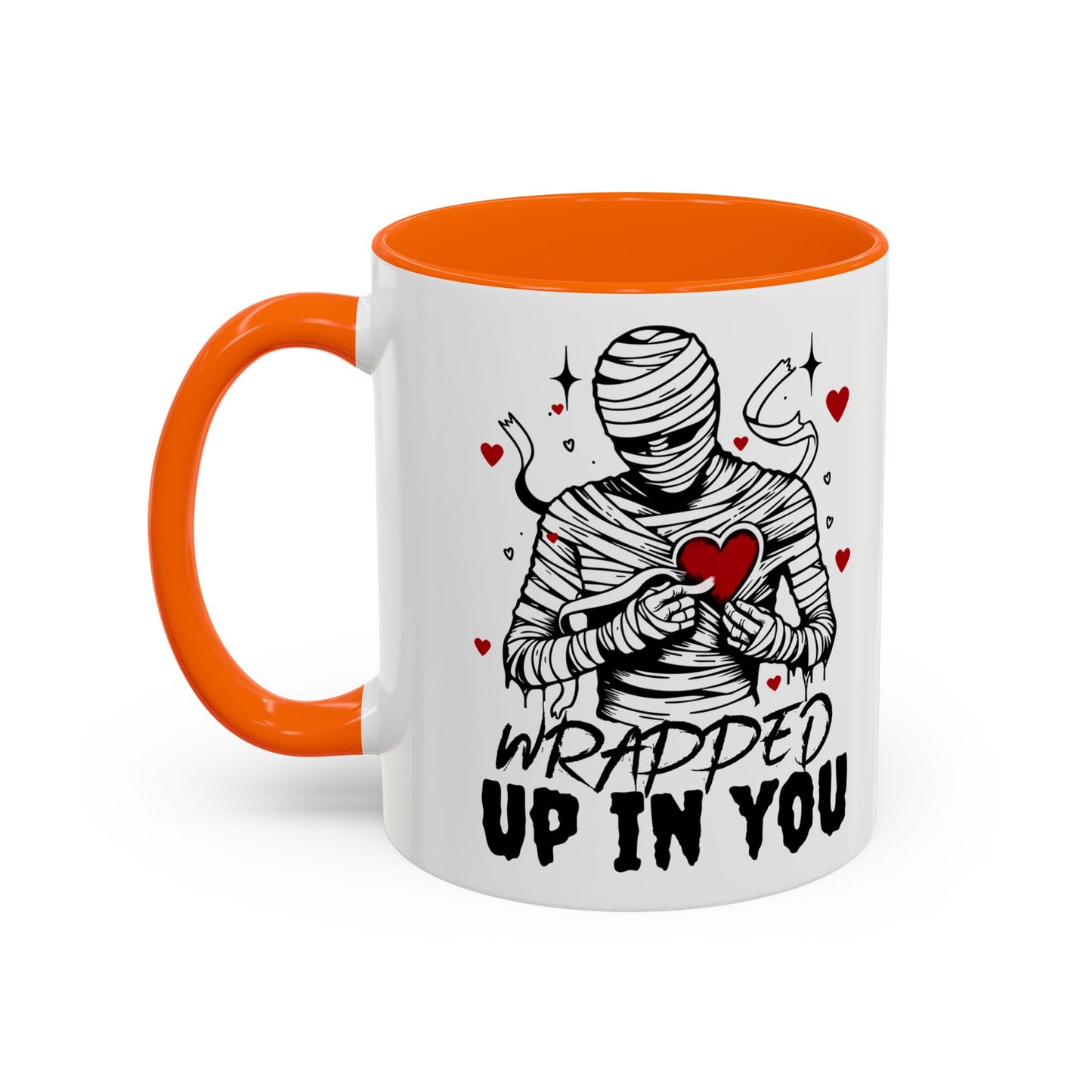 Wrapped Up In You Coffee Mug — Romantic Mummy Heart Accent Mug (11/15oz)