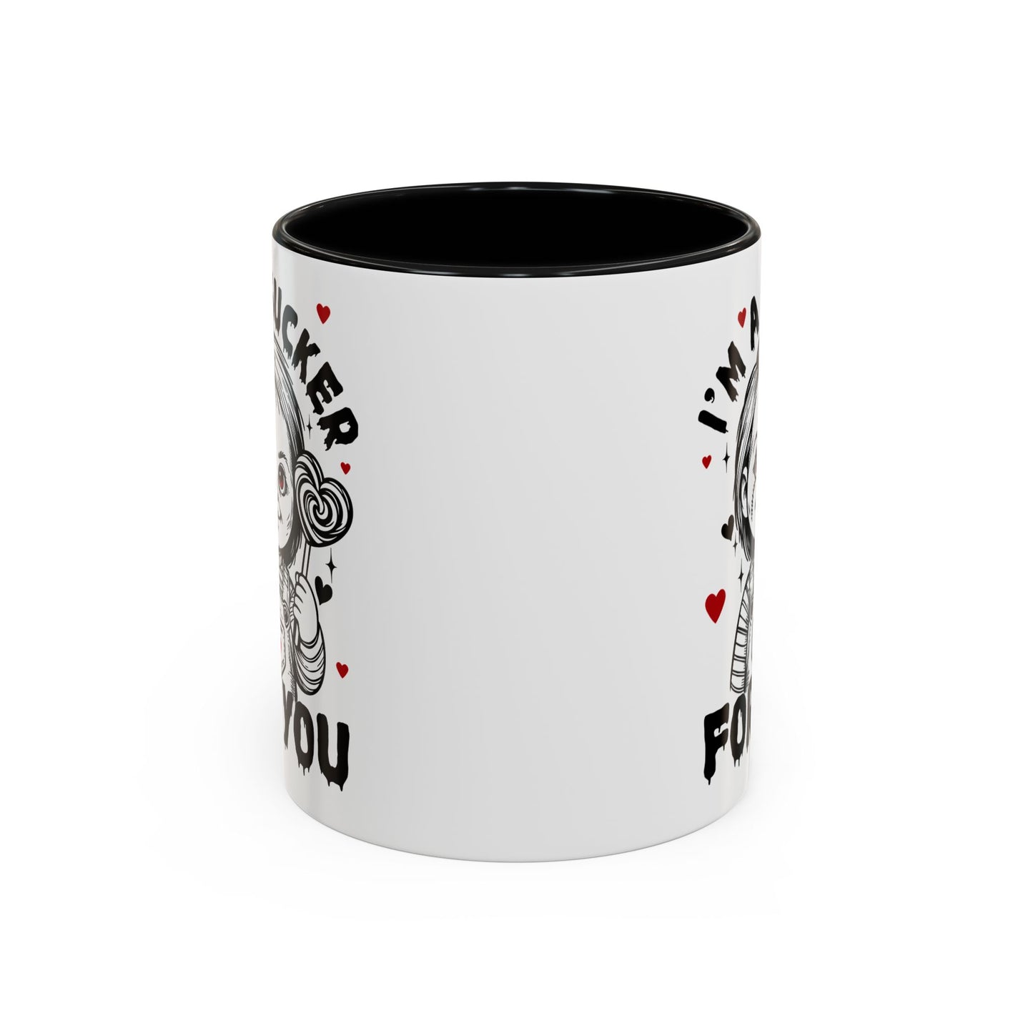 Coffee Mug — "I'm a Sucker For You" Cute Creepy Doll Valentine Accent Mug