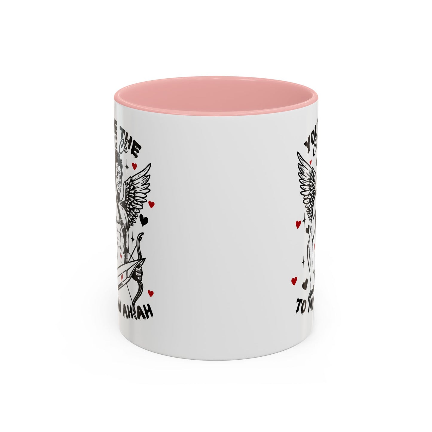 Cupid Jason Mask Coffee Mug — "You're the One to My Ah Ah Ah" Accent Mug