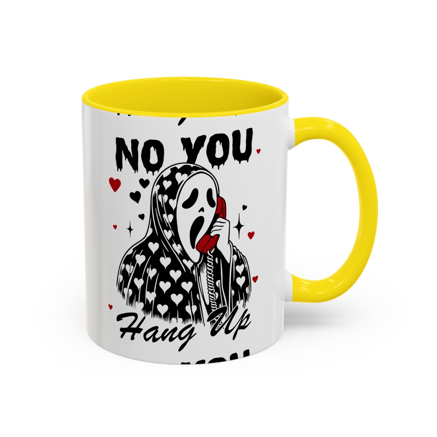 Coffee Mug — "No You Hang Up" Scream Mask Gothic Heart Accent Mug (11/15oz)