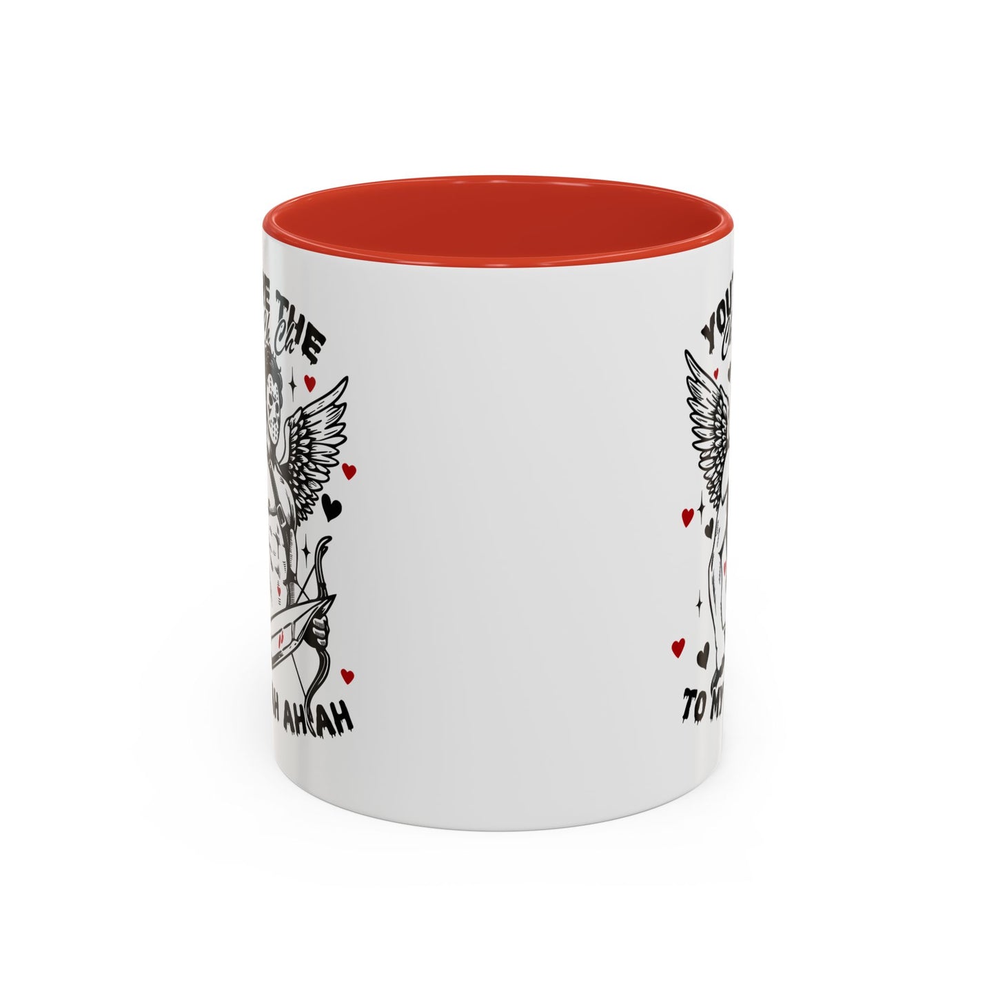 Cupid Jason Mask Coffee Mug — "You're the One to My Ah Ah Ah" Accent Mug
