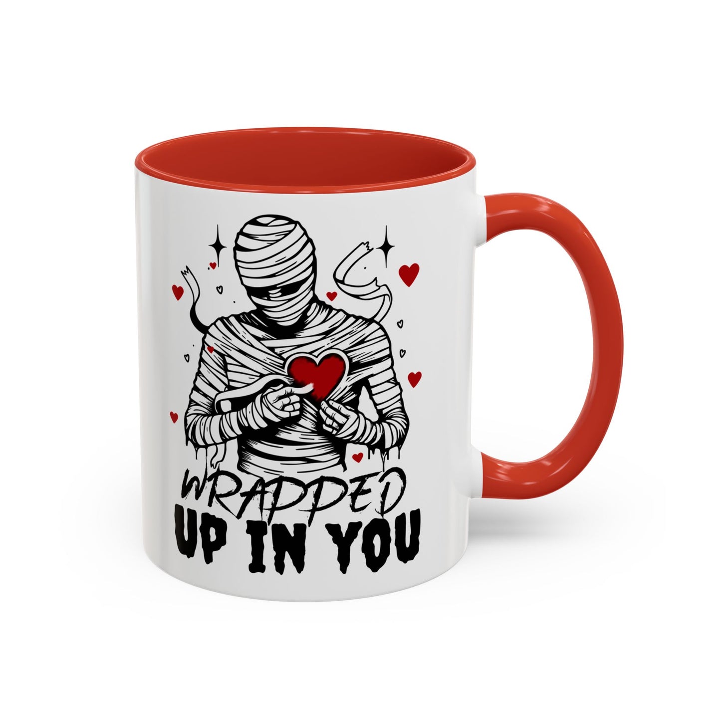 Wrapped Up In You Coffee Mug — Romantic Mummy Heart Accent Mug (11/15oz)