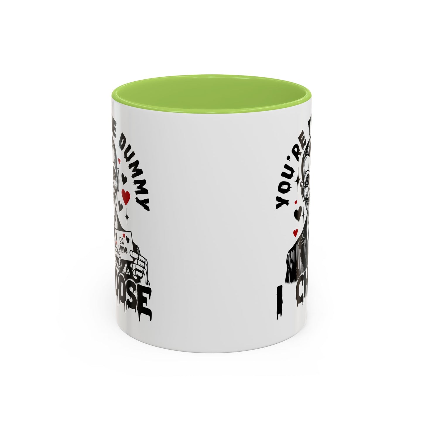 Valentine Ventriloquist Doll Coffee Mug — "You're the Dummy I Choose" Accent Mug
