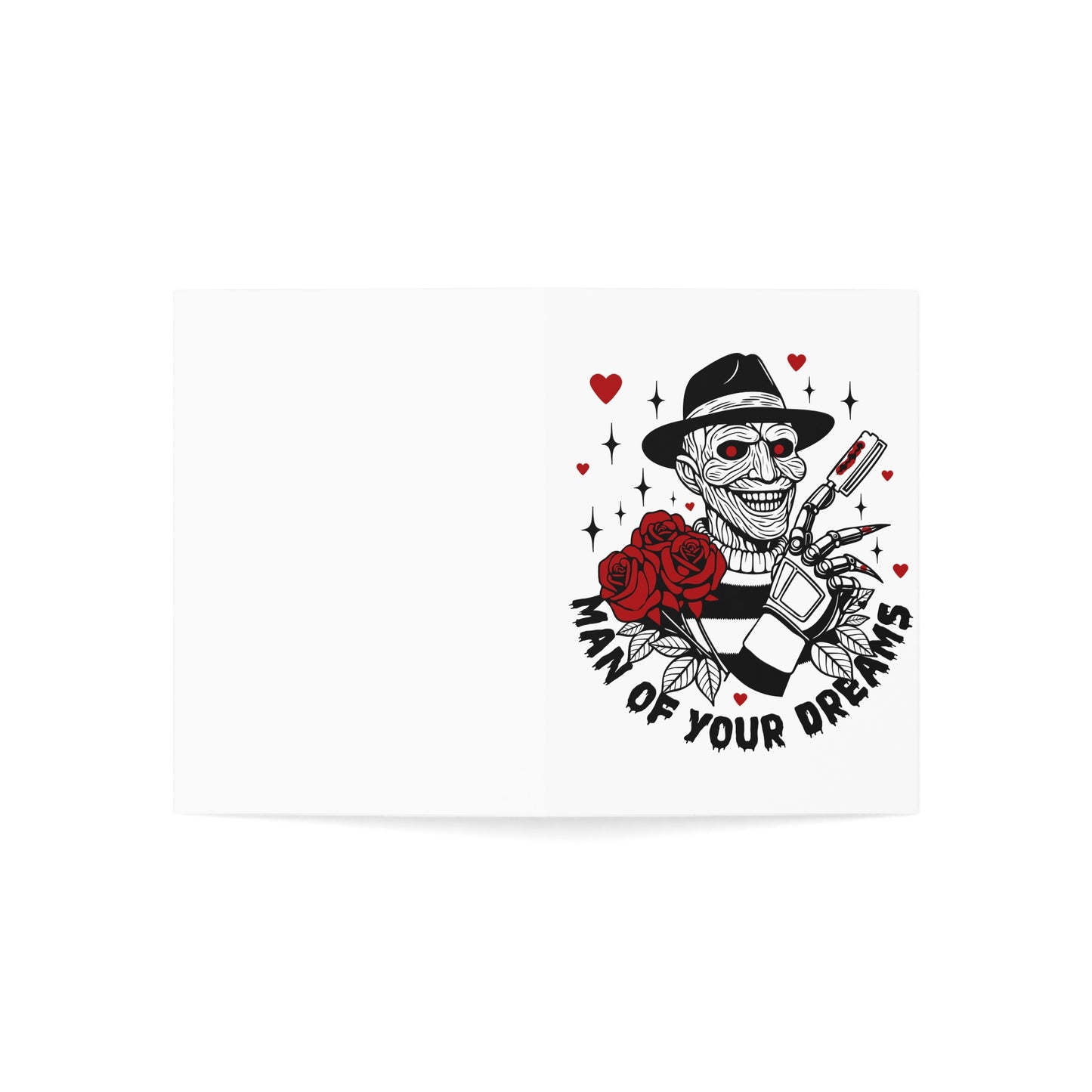 Horror Romance Greeting Card — “Man of Your Dreams” Freddy-Inspired Valentine Card