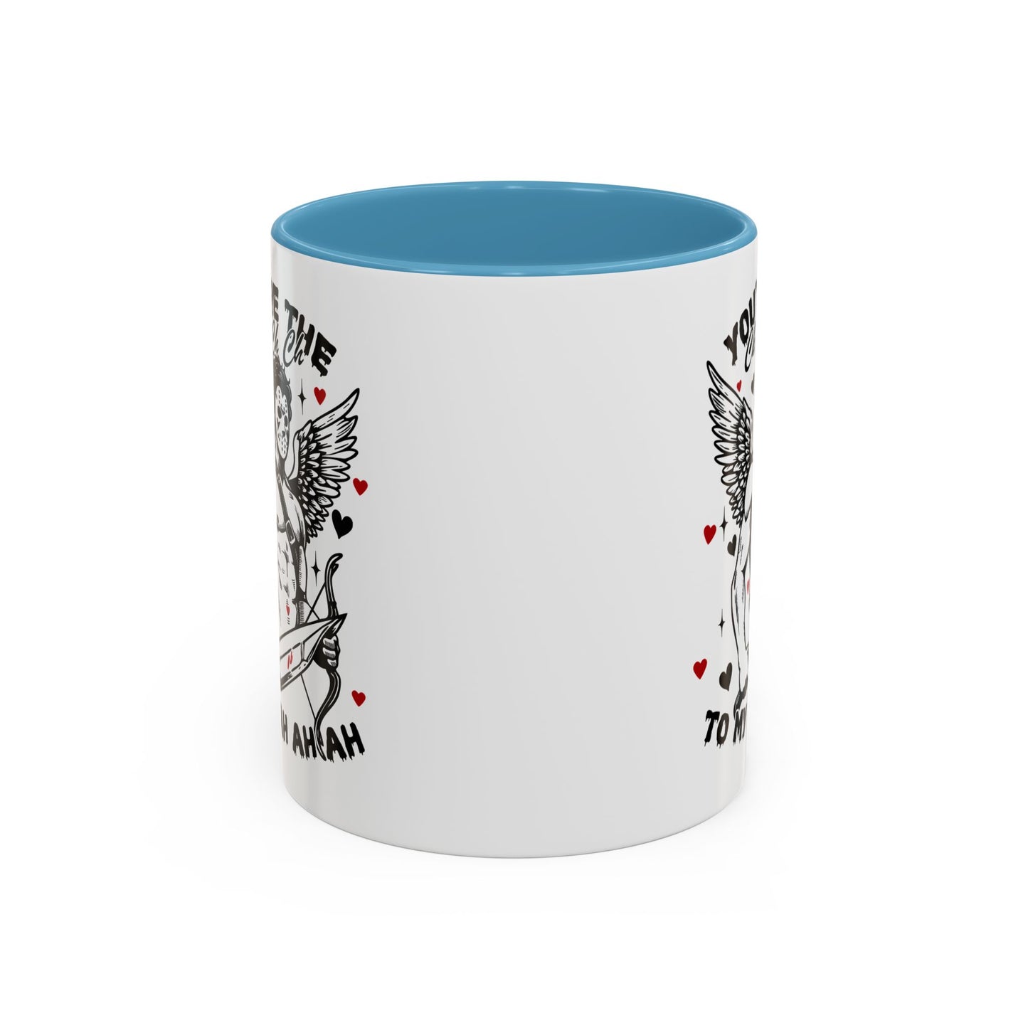 Cupid Jason Mask Coffee Mug — "You're the One to My Ah Ah Ah" Accent Mug