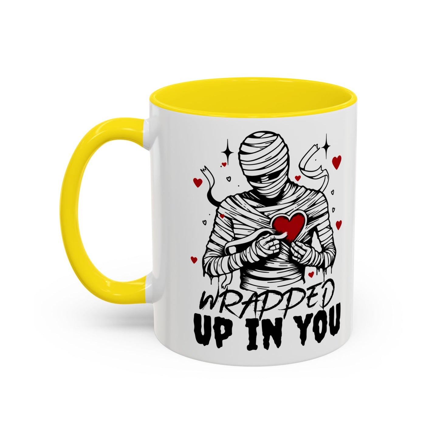 Wrapped Up In You Coffee Mug — Romantic Mummy Heart Accent Mug (11/15oz)