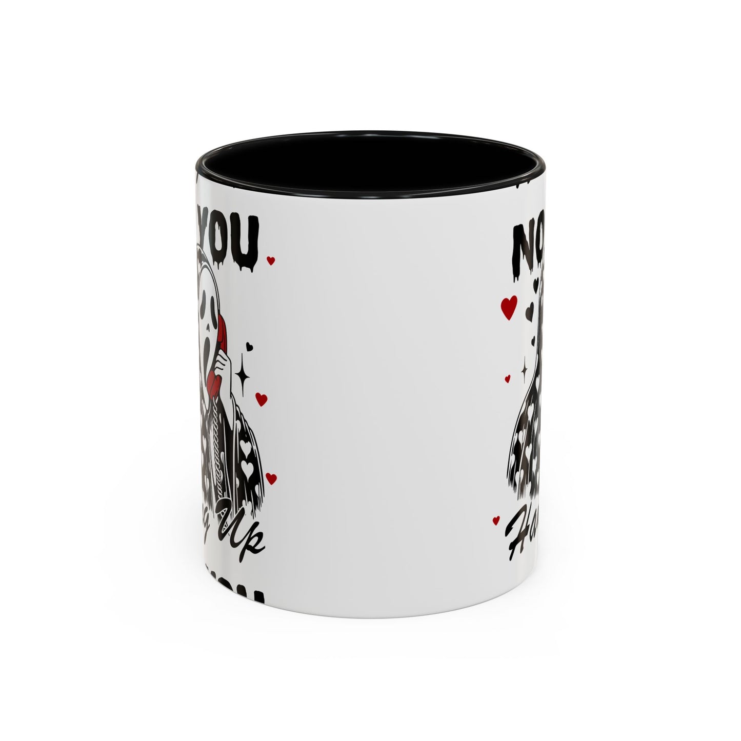 Coffee Mug — "No You Hang Up" Scream Mask Gothic Heart Accent Mug (11/15oz)
