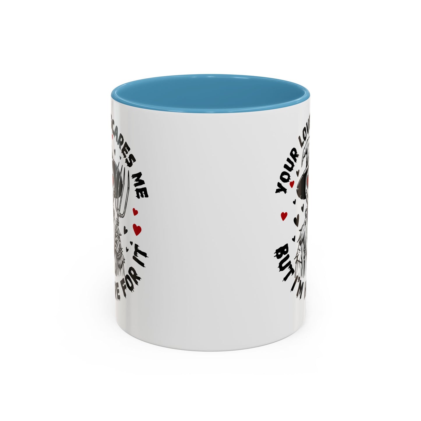 Scarecrow Love Accent Coffee Mug — "Your Love Scares Me But I'm Here For It"