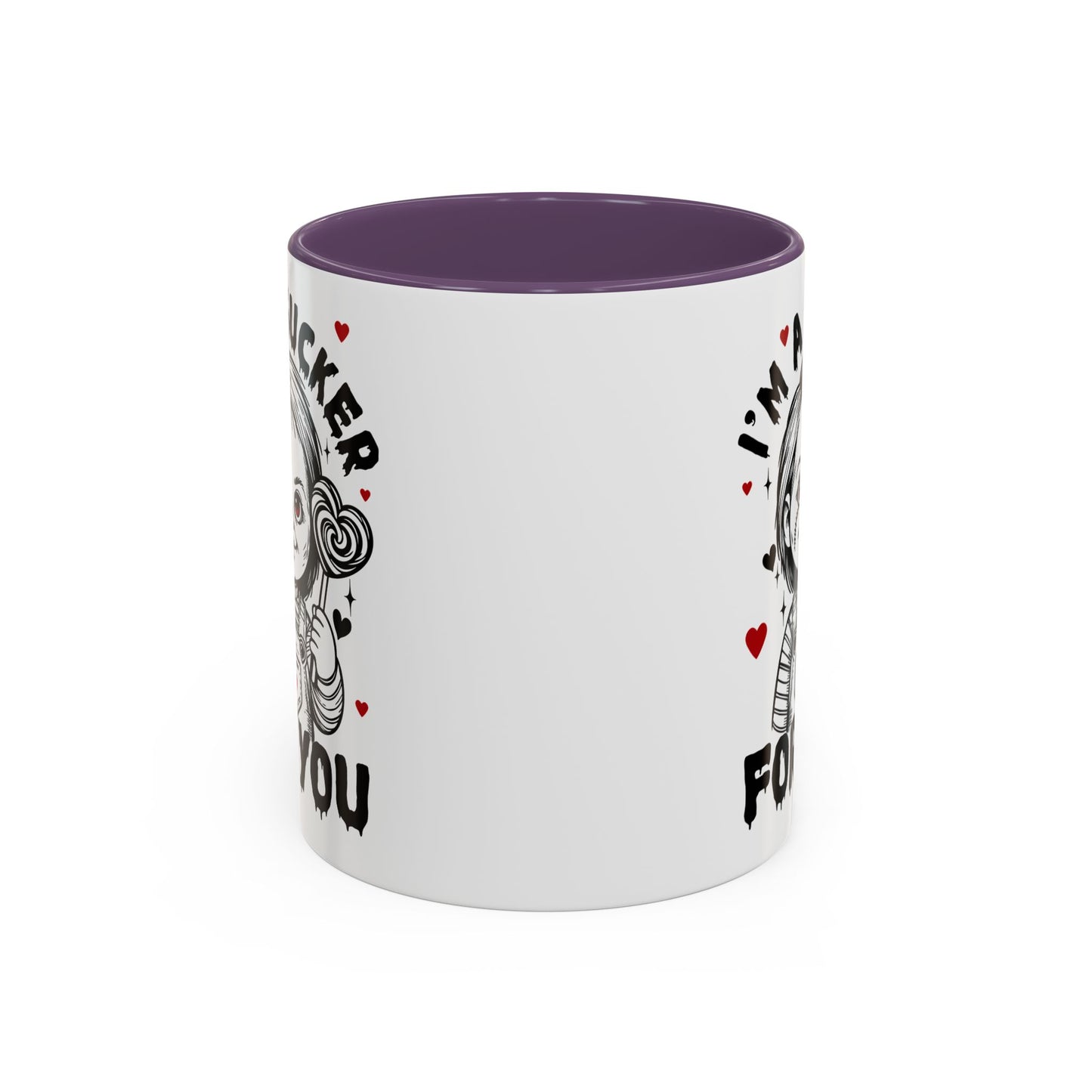 Coffee Mug — "I'm a Sucker For You" Cute Creepy Doll Valentine Accent Mug