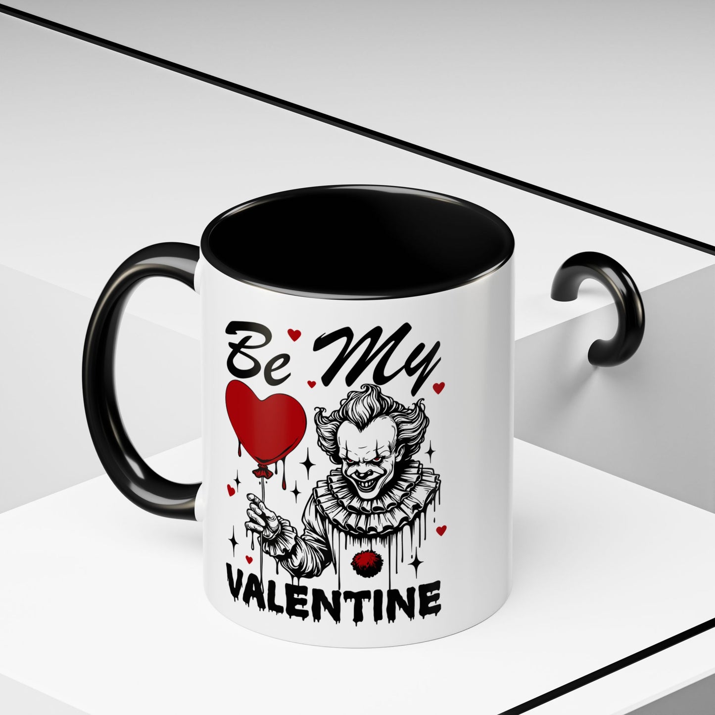 Be My Valentine Horror Mug — Creepy Clown Valentine's Coffee Cup (11/15oz)