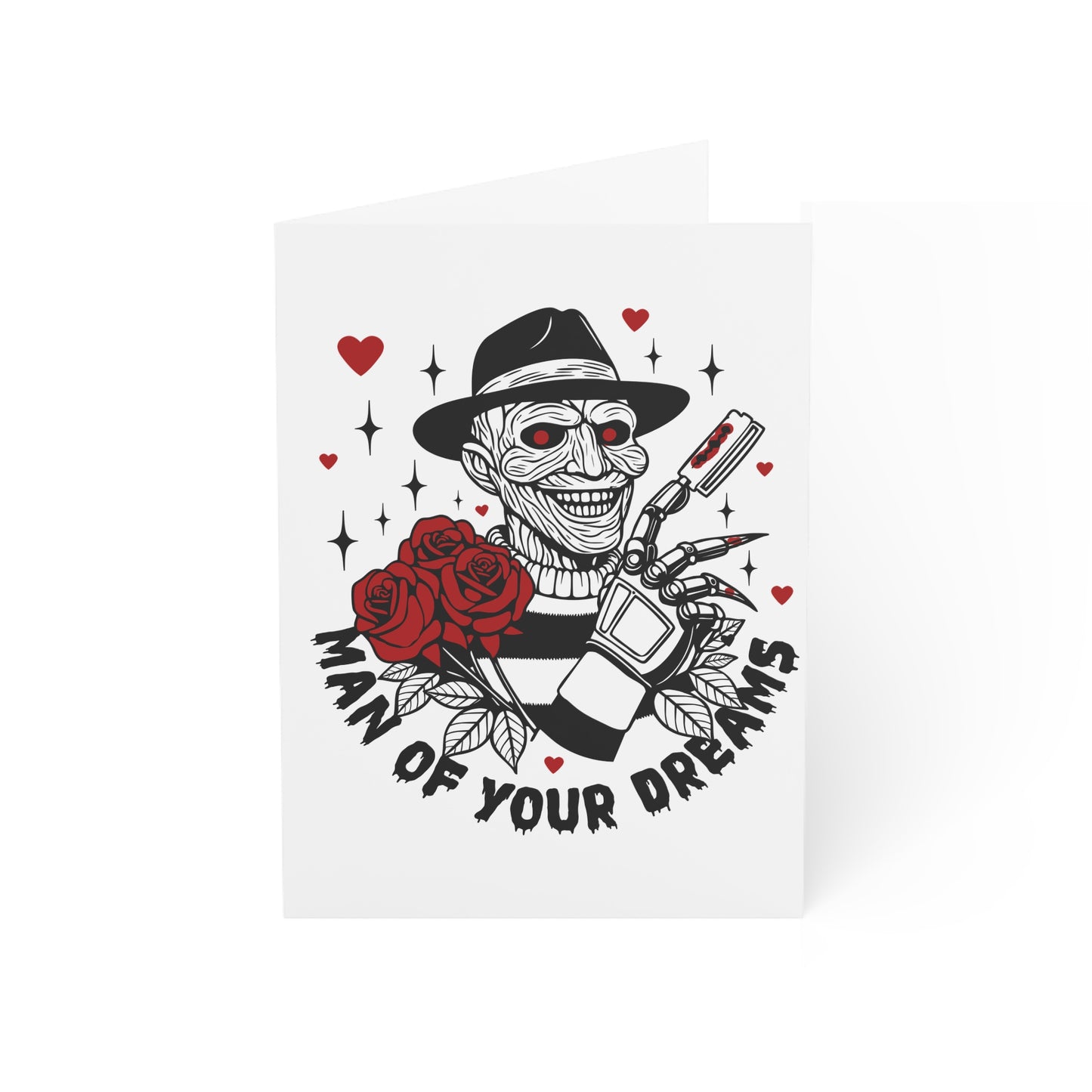 Horror Romance Greeting Card — “Man of Your Dreams” Freddy-Inspired Valentine Card