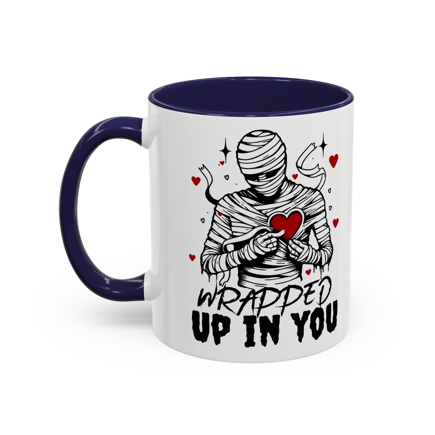 Wrapped Up In You Coffee Mug — Romantic Mummy Heart Accent Mug (11/15oz)