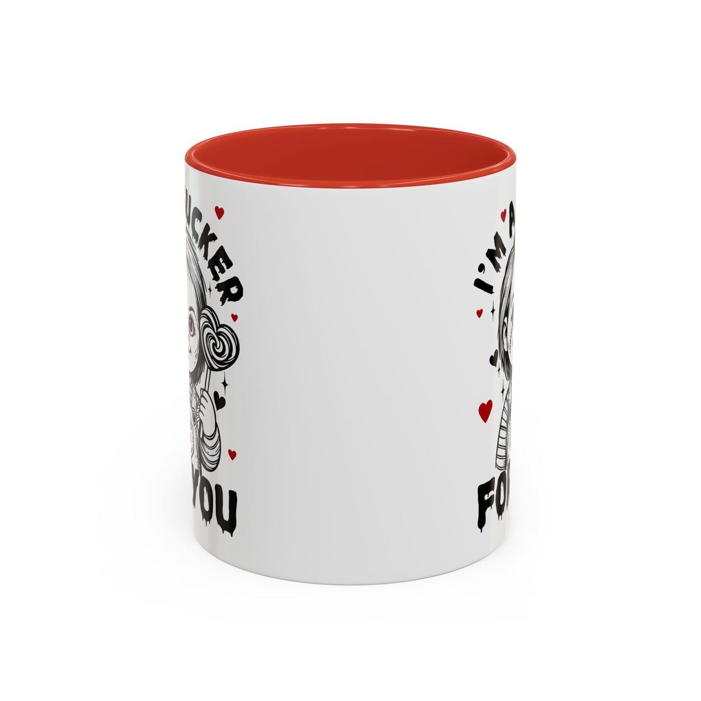 Coffee Mug — "I'm a Sucker For You" Cute Creepy Doll Valentine Accent Mug