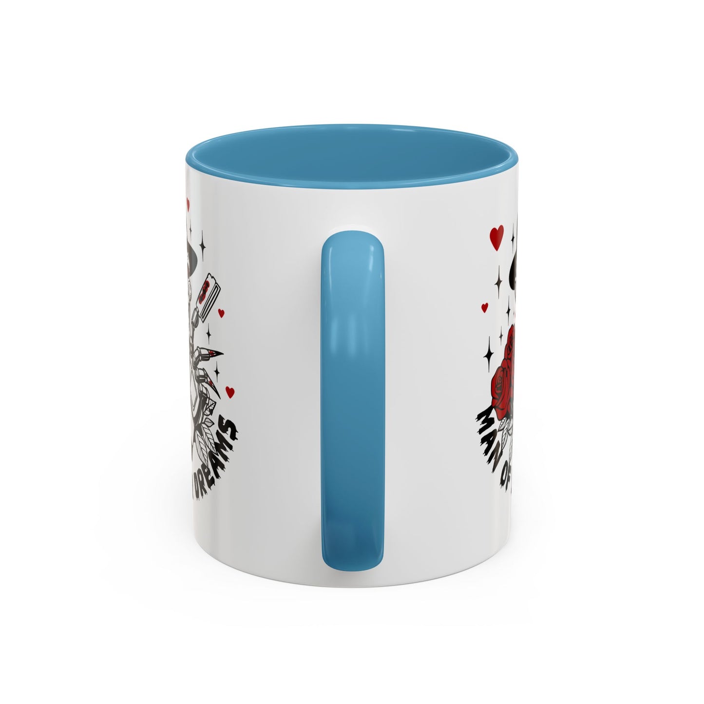 Man of Your Dreams Accent Coffee Mug — Horror Freddy-Inspired Skull with Rose (11/15oz)