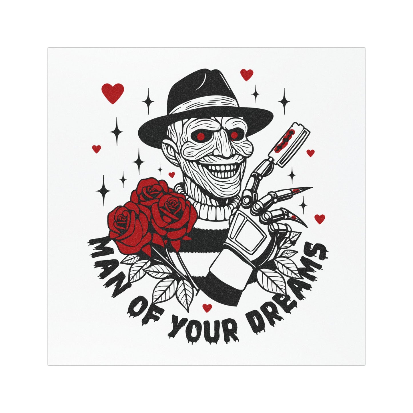 "Man of Your Dreams" Freddy Horror Valentine Car Magnet