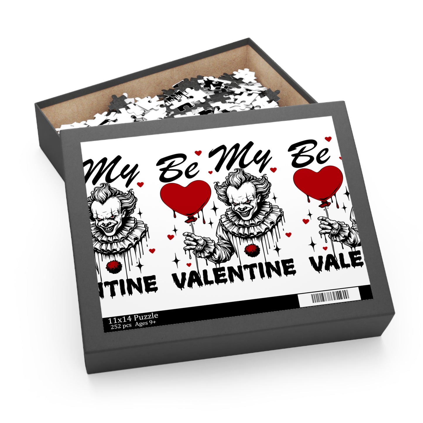 Horror Valentine Puzzle — 'Be My Valentine' Clown Heart Jigsaw (120/252/500 pcs)