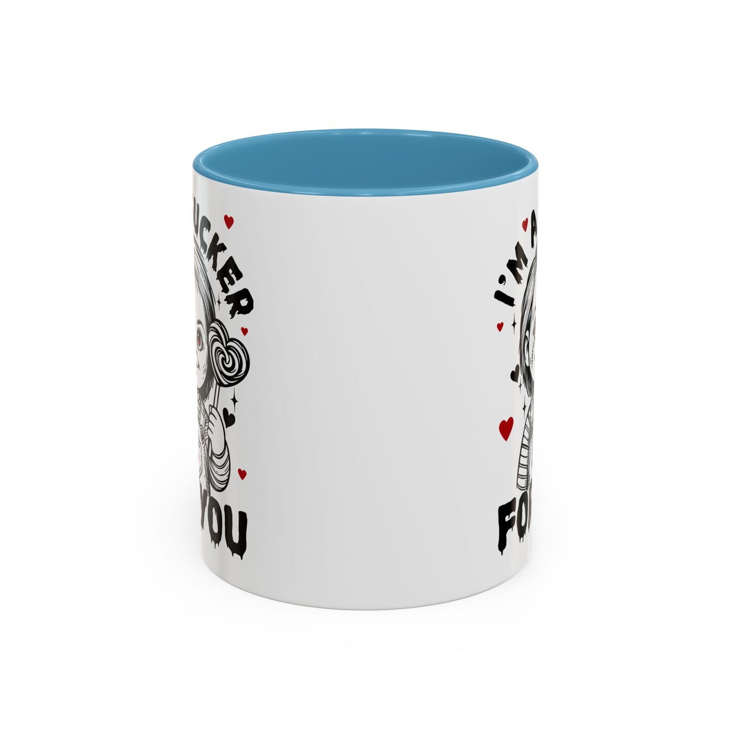 Coffee Mug — "I'm a Sucker For You" Cute Creepy Doll Valentine Accent Mug