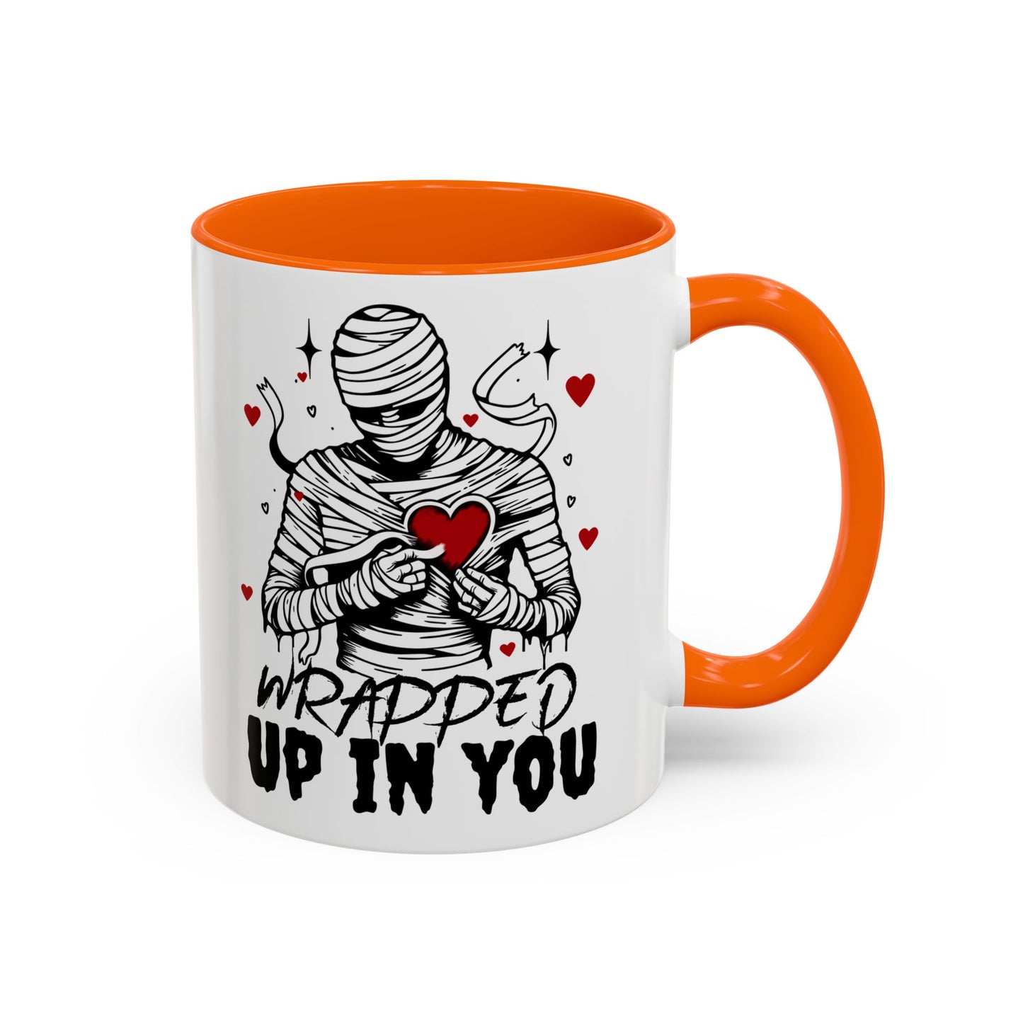 Wrapped Up In You Coffee Mug — Romantic Mummy Heart Accent Mug (11/15oz)