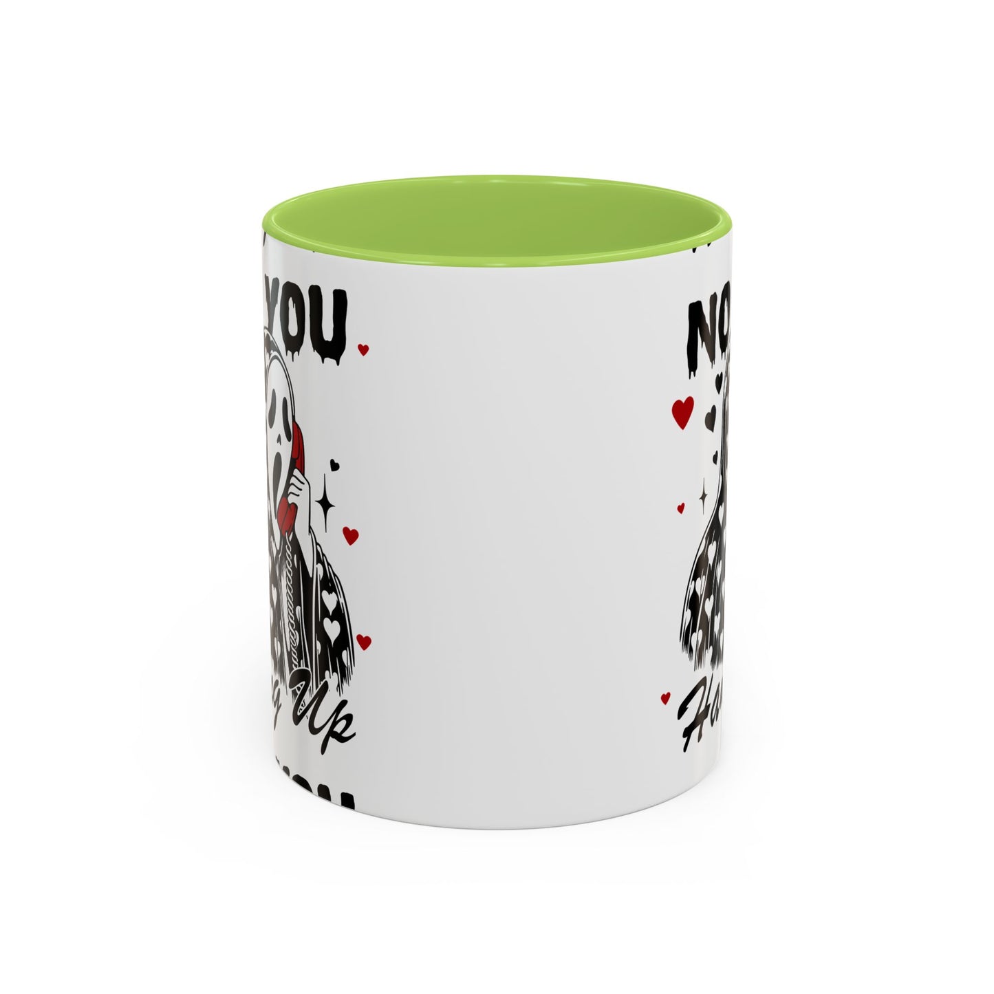 Coffee Mug — "No You Hang Up" Scream Mask Gothic Heart Accent Mug (11/15oz)