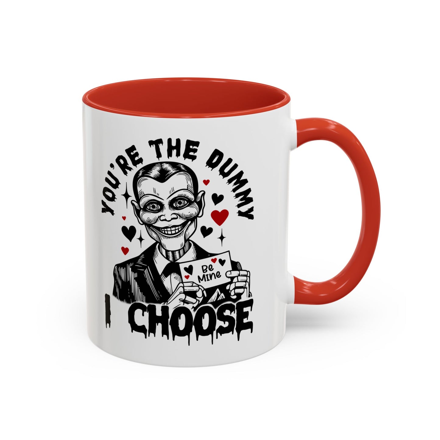 Valentine Ventriloquist Doll Coffee Mug — "You're the Dummy I Choose" Accent Mug