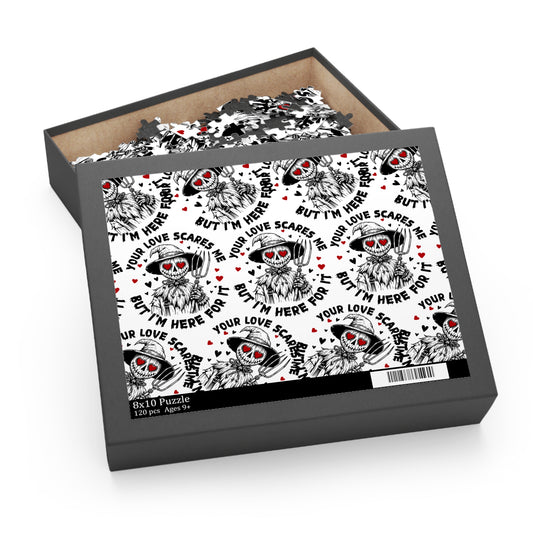 Scarecrow Love Pattern Puzzle — 'Your Love Scares Me But I’m Here For It' (120/252/500 pcs)