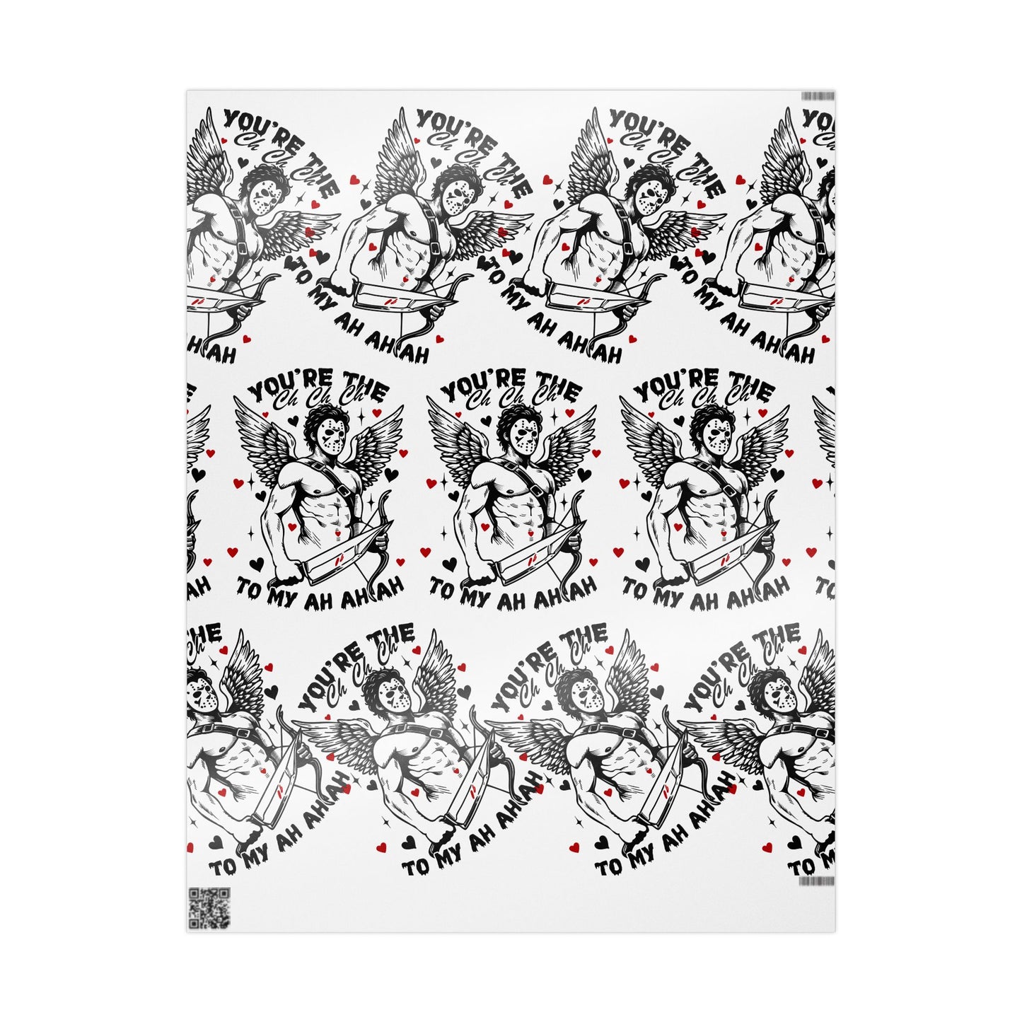 Wrapping Paper — 'You're the One' Vintage Cupid Pattern Valentine Gift Wrap