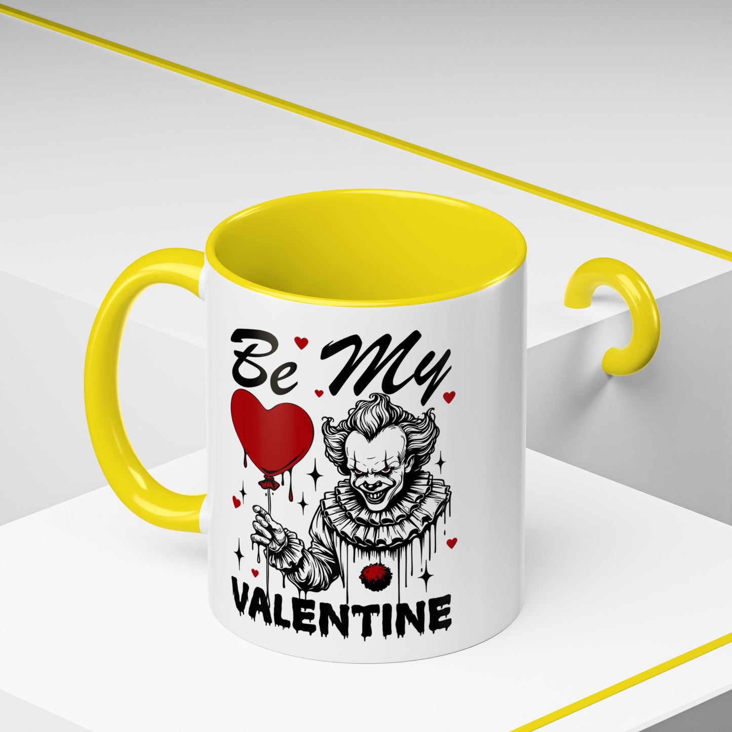Be My Valentine Horror Mug — Creepy Clown Valentine's Coffee Cup (11/15oz)