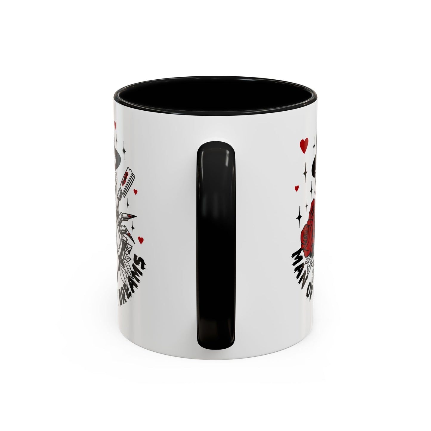 Man of Your Dreams Accent Coffee Mug — Horror Freddy-Inspired Skull with Rose (11/15oz)